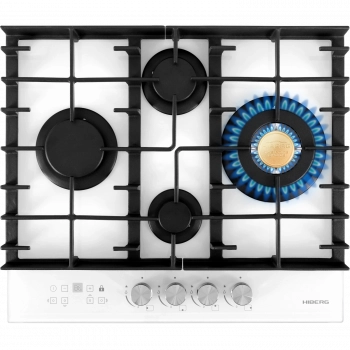 Варочная поверхность HIBERG VM 6145 W Цвет: белый - Встраиваемая бытовая техника для кухни 